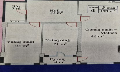 Satılır — 3 otaqlı  yeni tikili  121 m²  Bakı Sergey Senyuşkin
